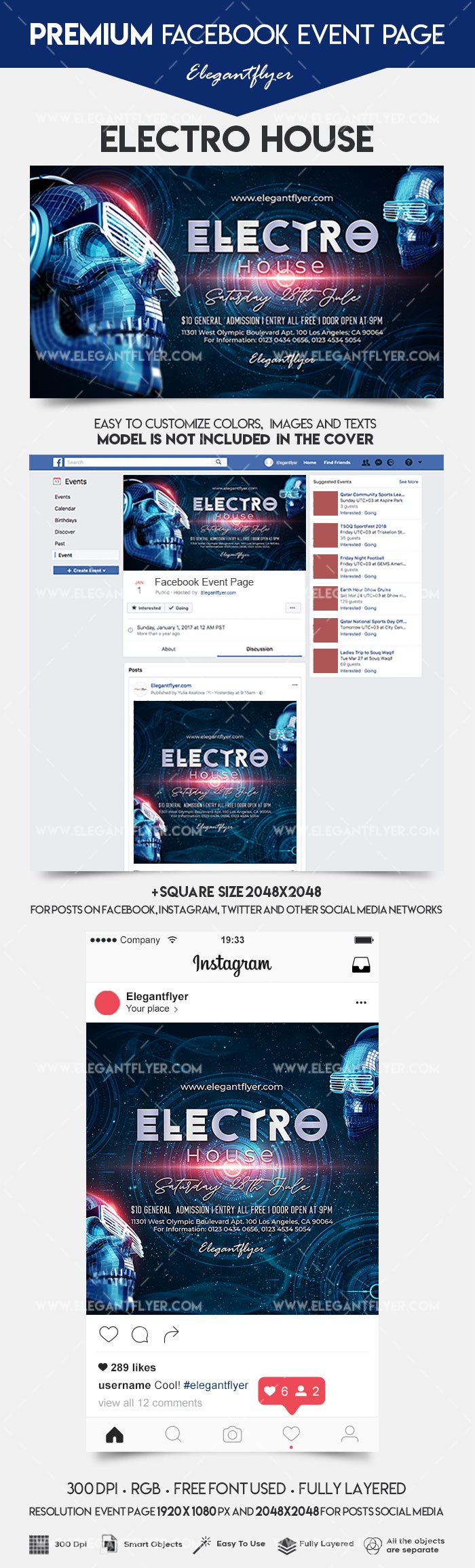 Electro House Facebook by ElegantFlyer