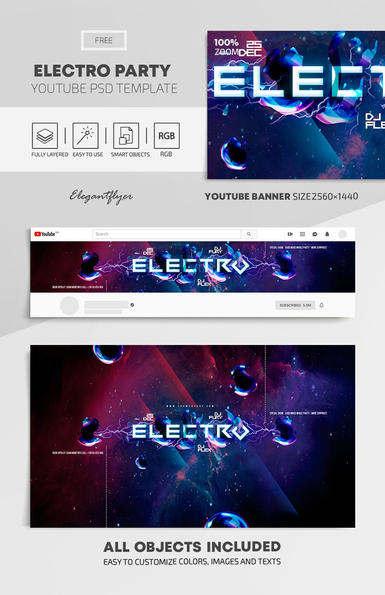 Fiesta de Electro en Youtube by ElegantFlyer