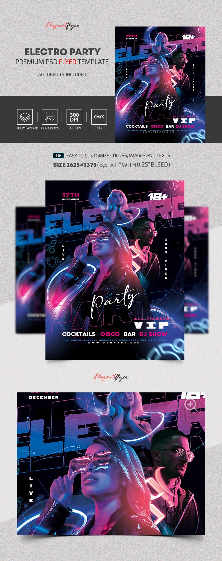 Electro Party Flyer by ElegantFlyer