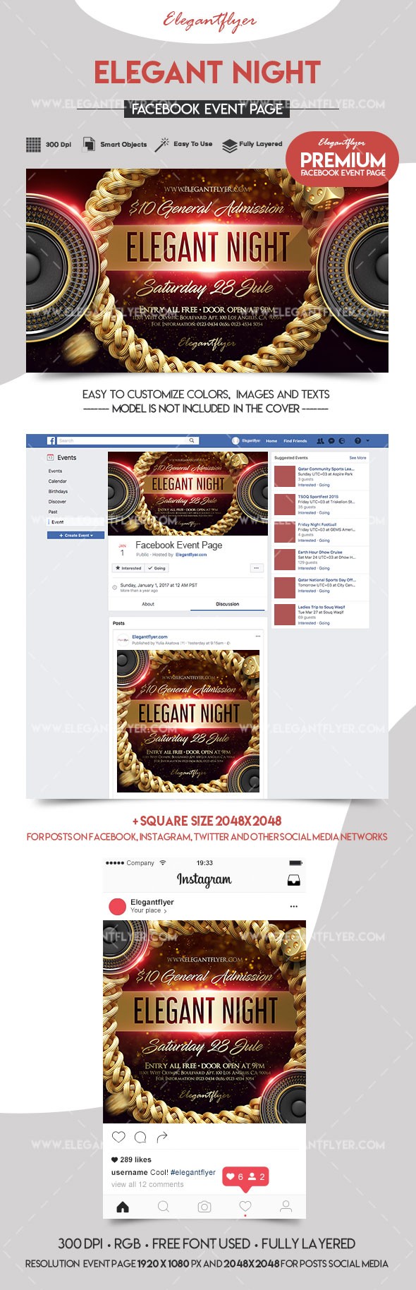 Elegant Night Facebook by ElegantFlyer