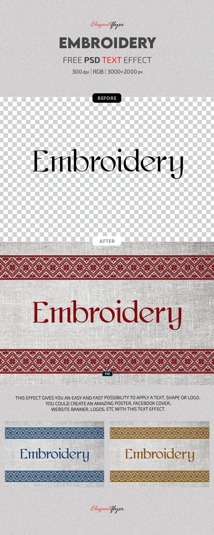 Embroidery Text Effect by ElegantFlyer