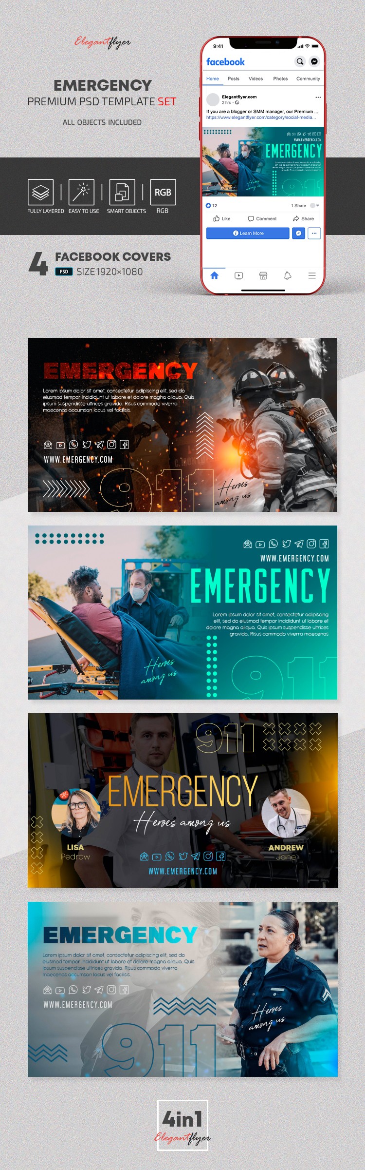 Emergency Facebook Cover by ElegantFlyer