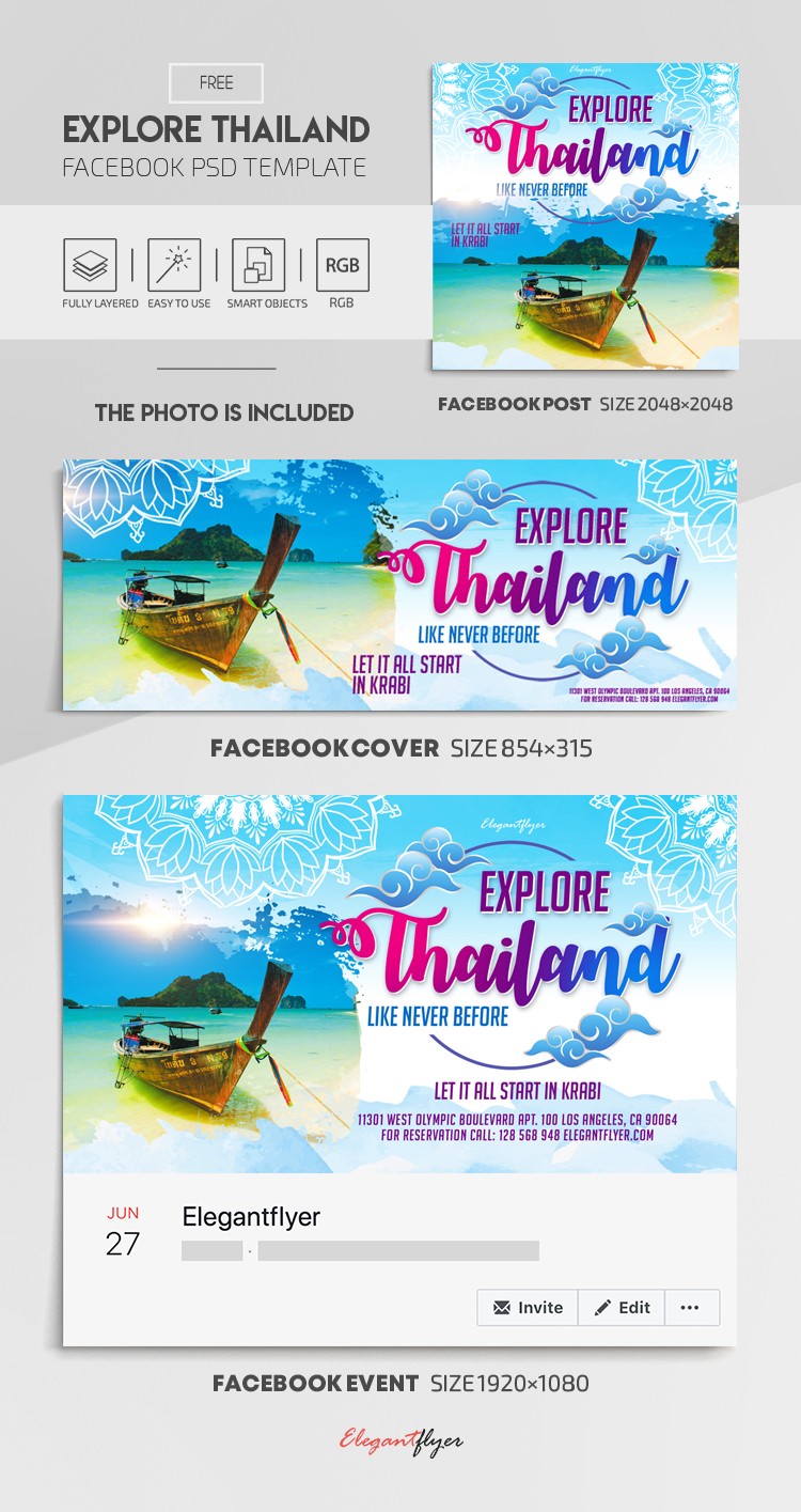 Explore Thailand Facebook by ElegantFlyer