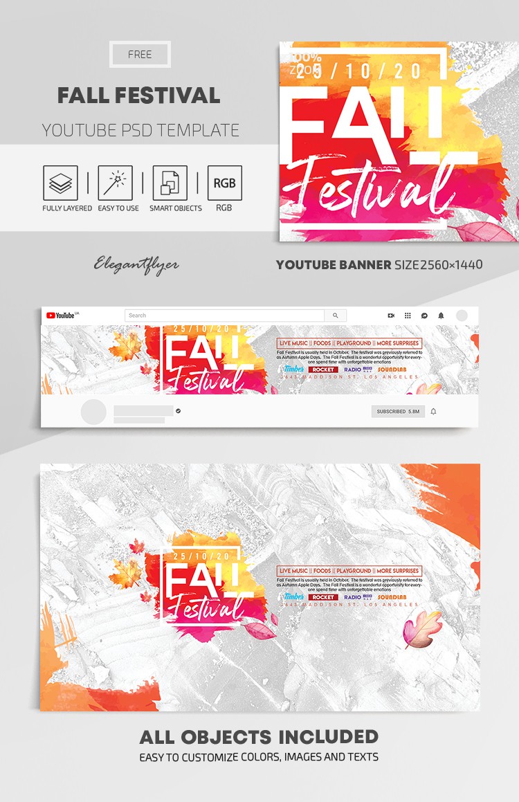 Festival de Otoño Youtube by ElegantFlyer