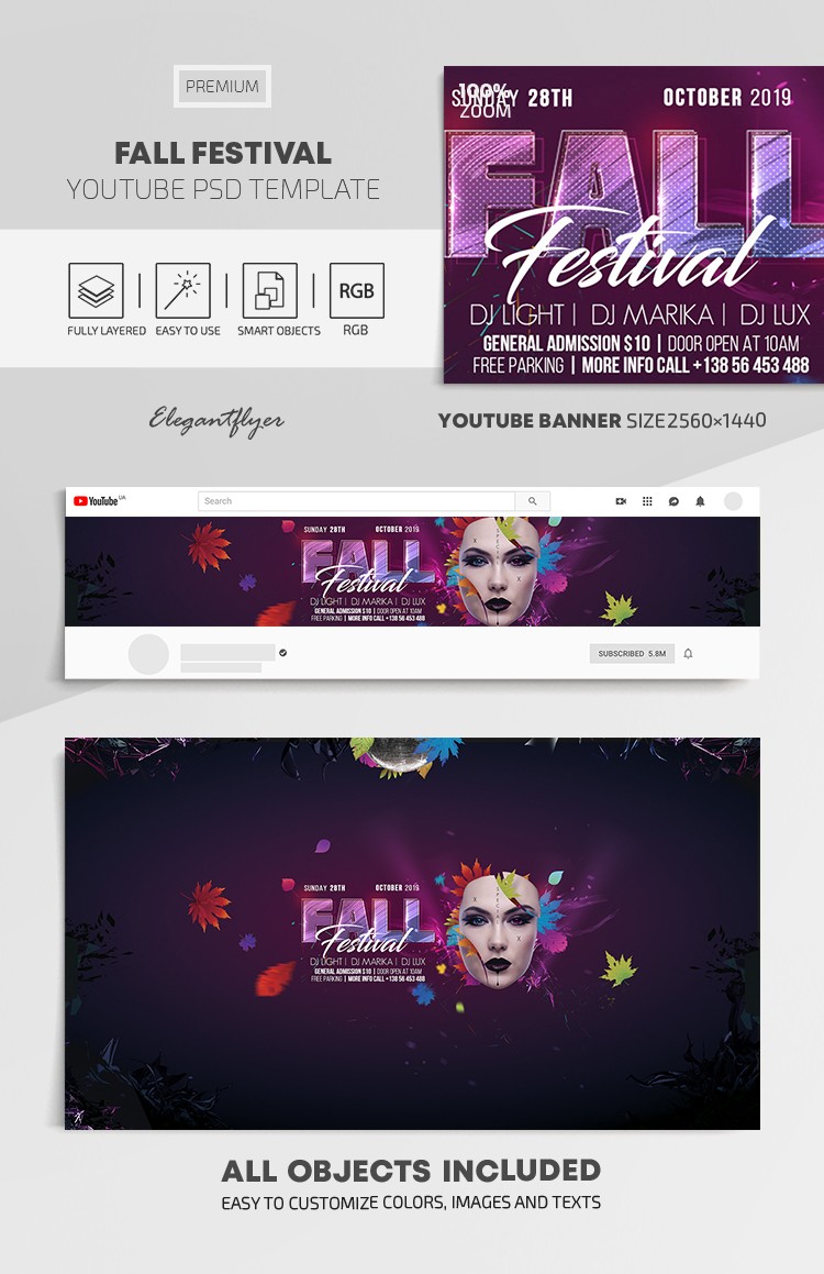 Fall Festival Youtube by ElegantFlyer