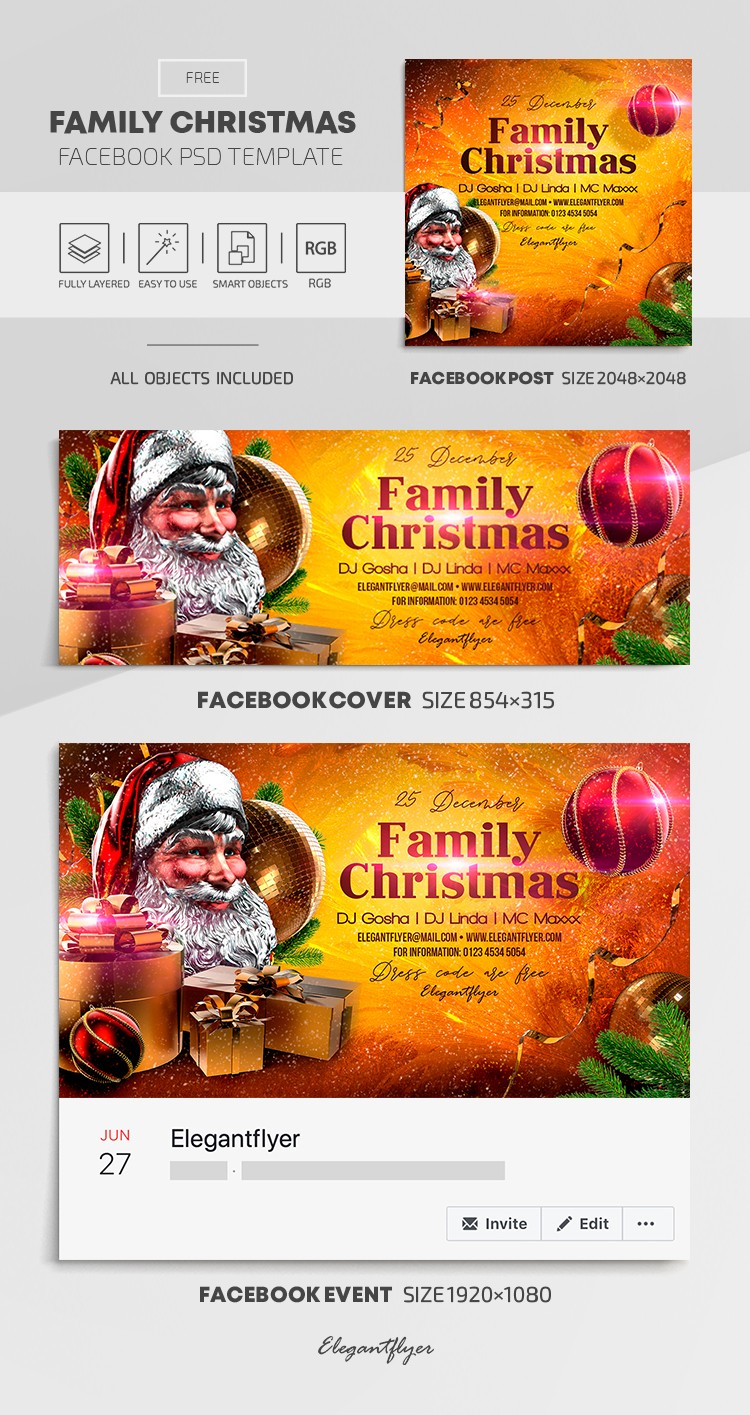 Family Christmas Facebook by ElegantFlyer