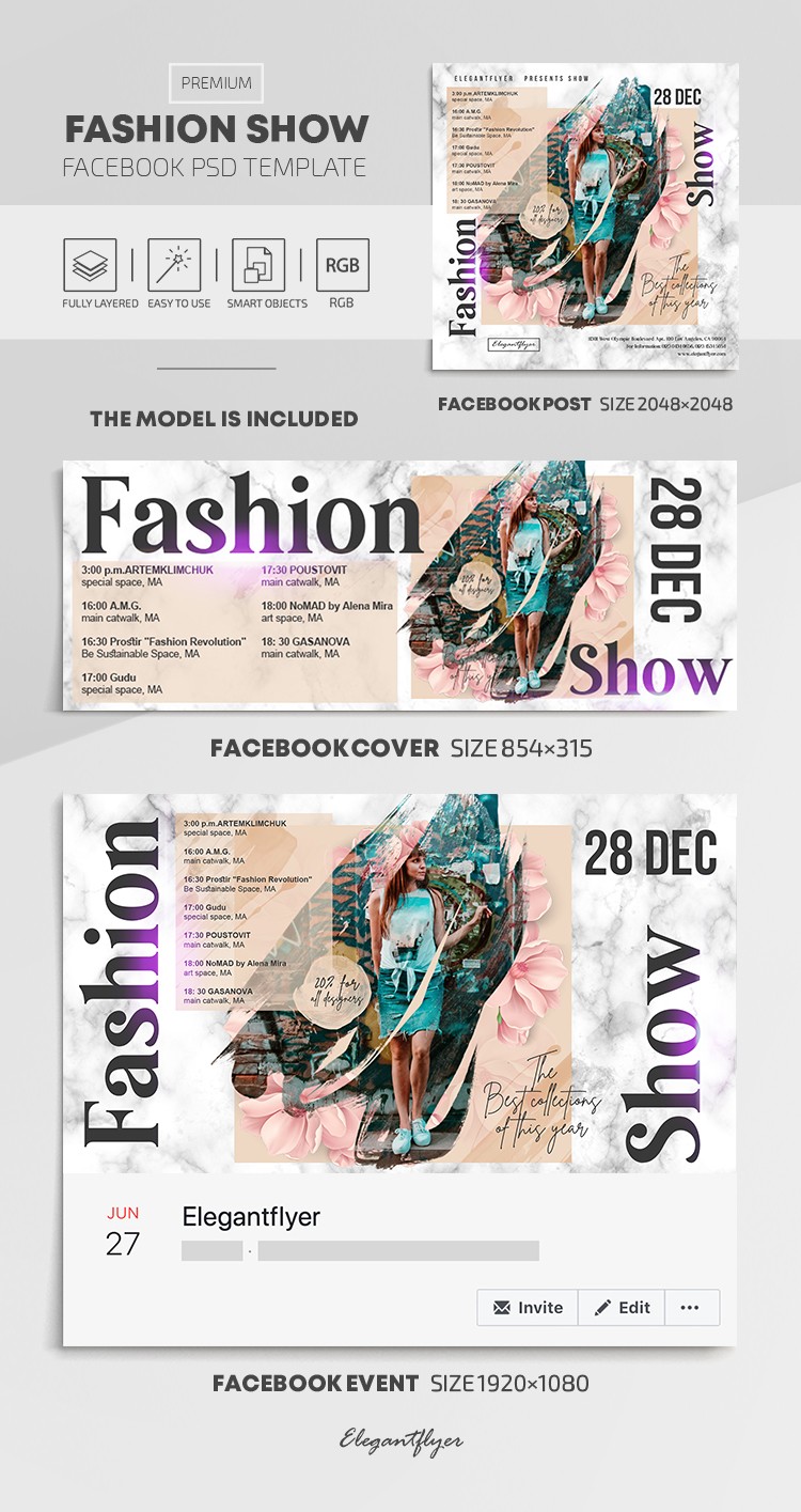 Fashion Show Flyer Template V3 - Catwalk Flyer Design Psd