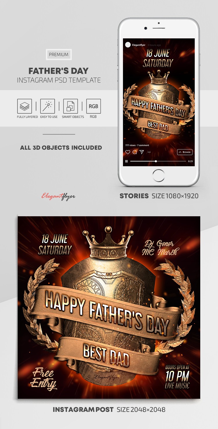 Father's Day Instagram by ElegantFlyer