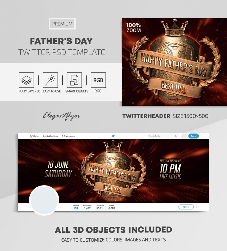 Father's Day Twitter by ElegantFlyer