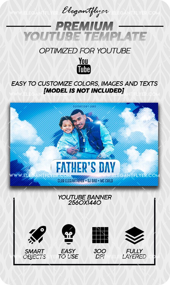 Journée des pères Youtube by ElegantFlyer