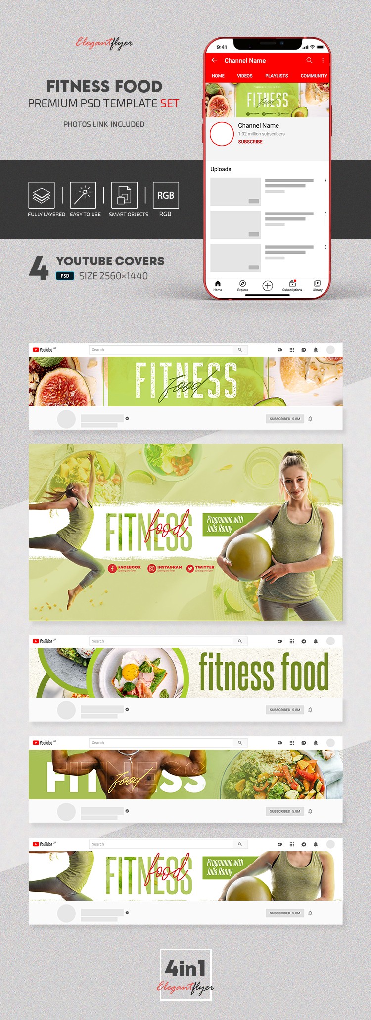 Fitness Food Youtube by ElegantFlyer