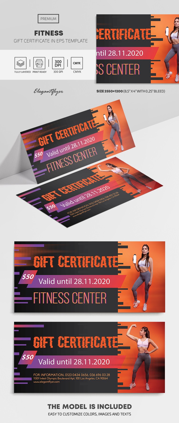 Certificado de Regalo de Fitness by ElegantFlyer