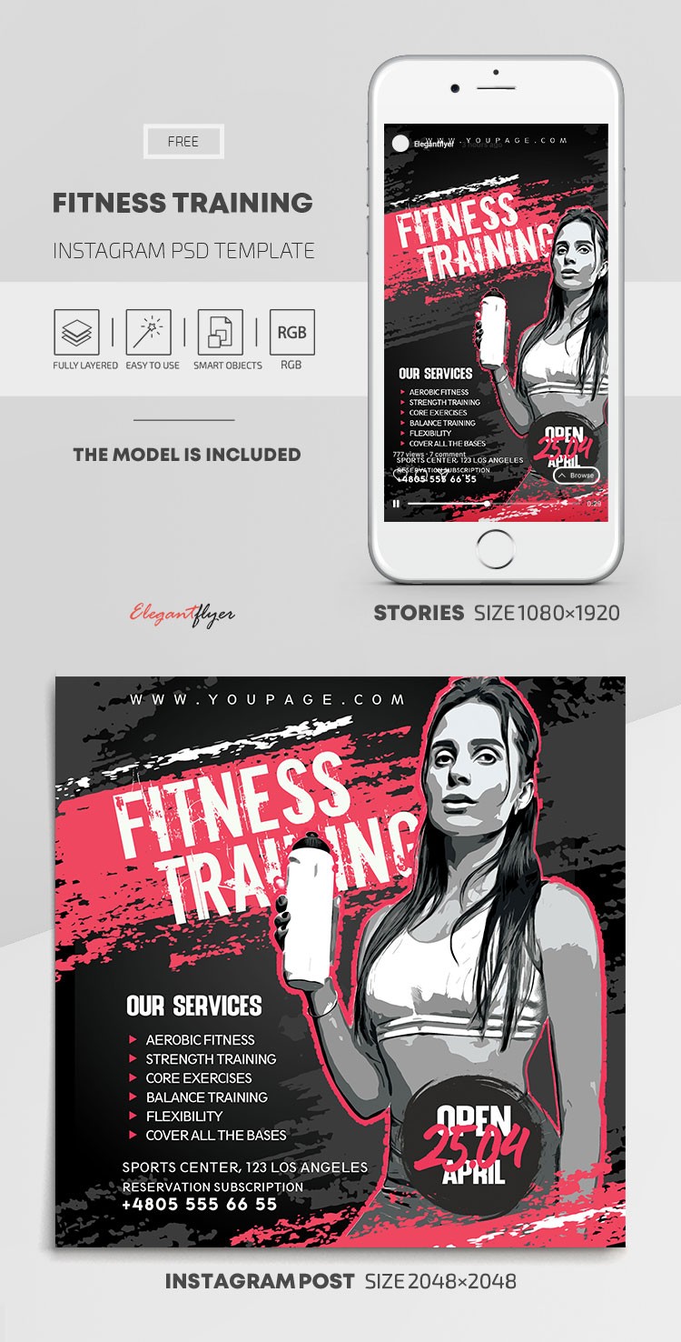 Treningi fitness na Instagramie by ElegantFlyer