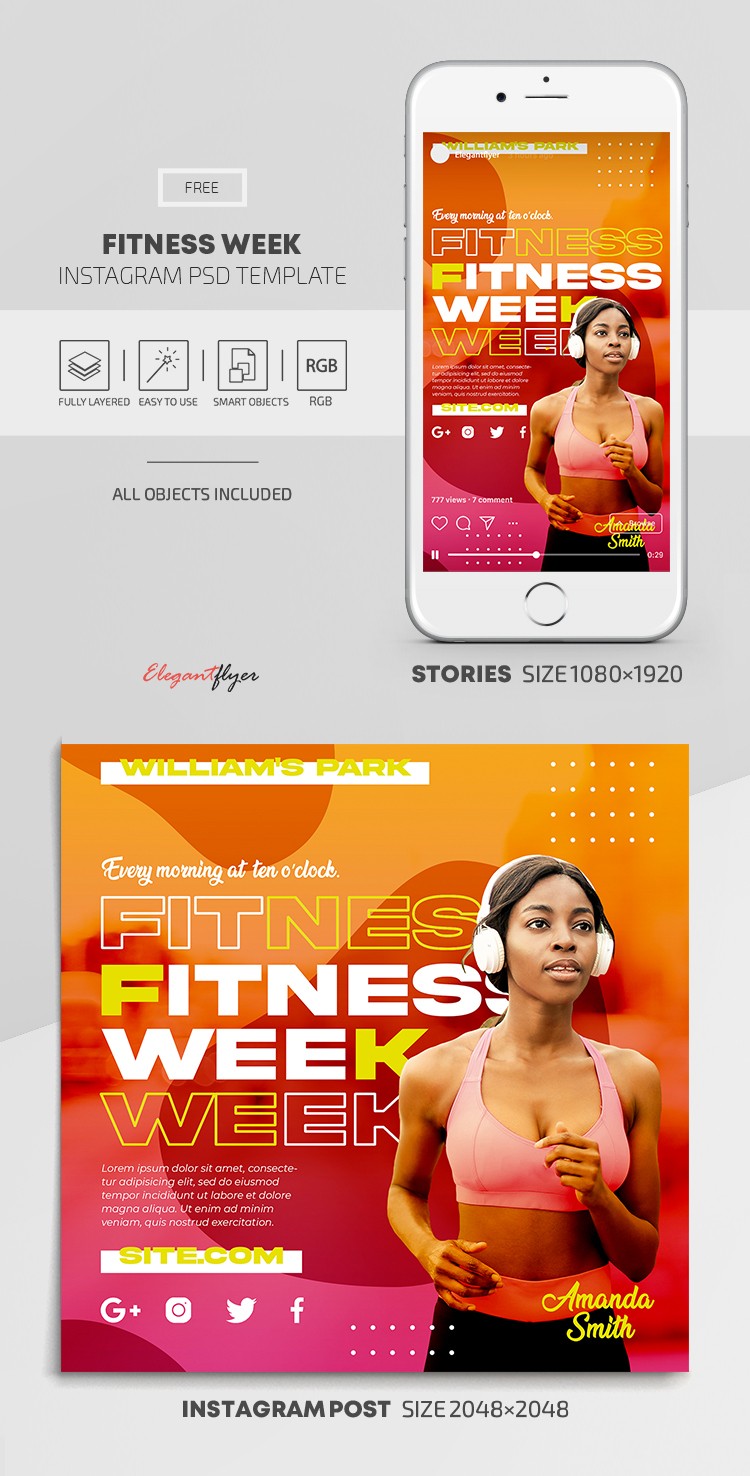 Semana de Fitness en Instagram by ElegantFlyer
