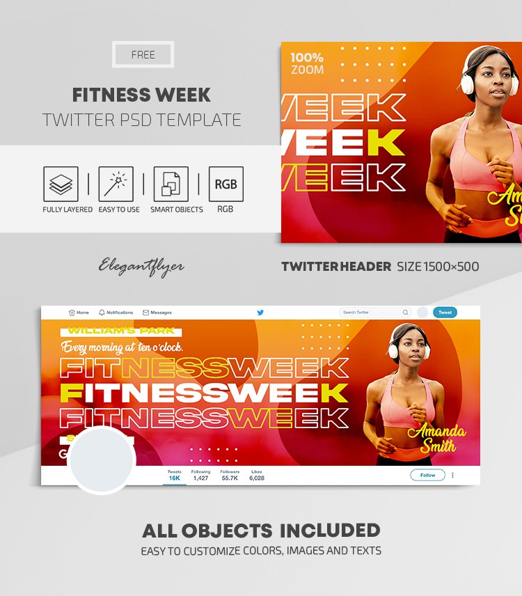 Fitness Week Twitter by ElegantFlyer