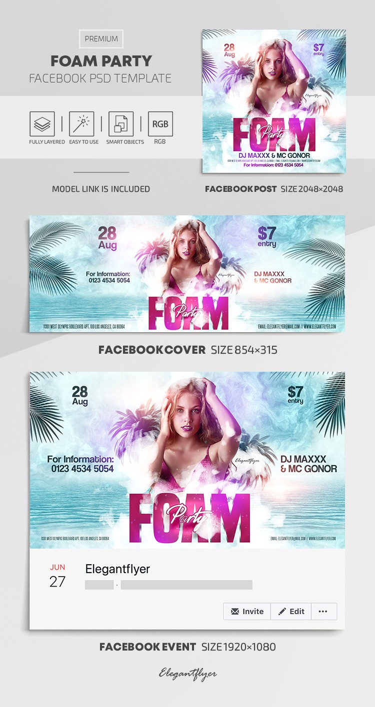 Foam Party Facebook by ElegantFlyer
