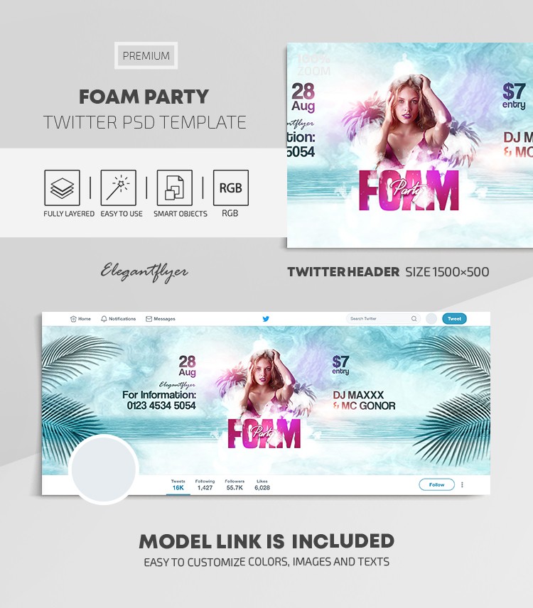 Foam Party Twitter by ElegantFlyer
