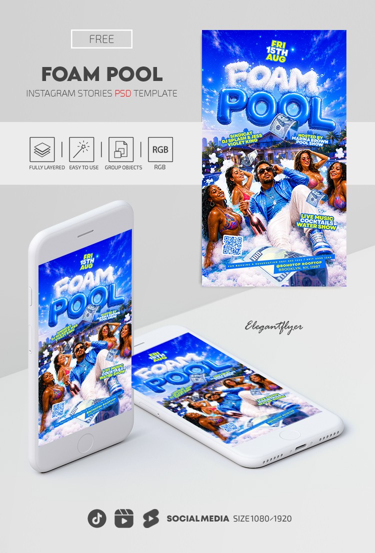 Foam Pool Party Instagram Reel by ElegantFlyer