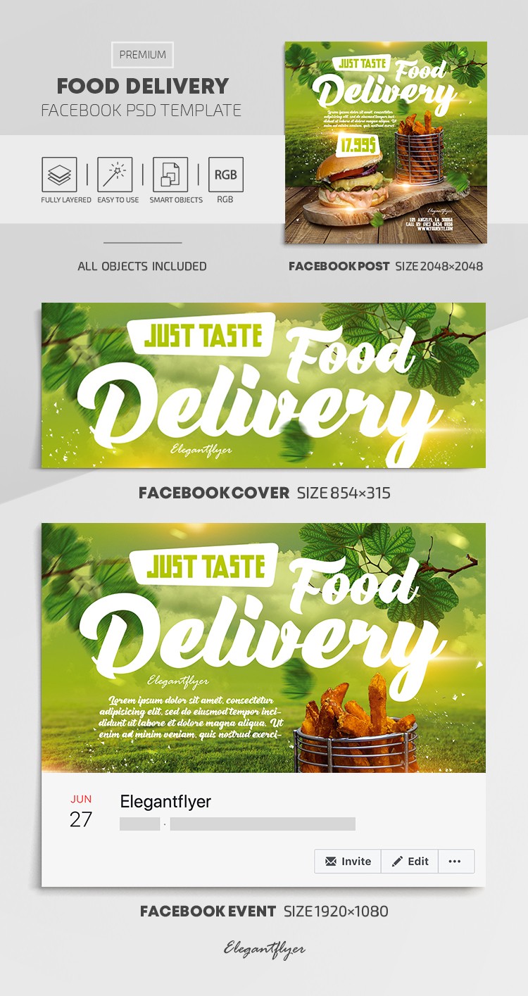 Consegna di cibo su Facebook by ElegantFlyer