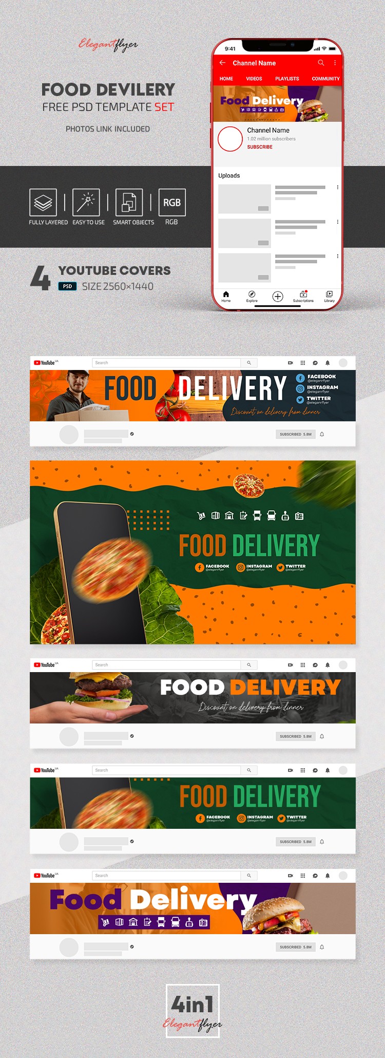 Food Delivery Youtube by ElegantFlyer