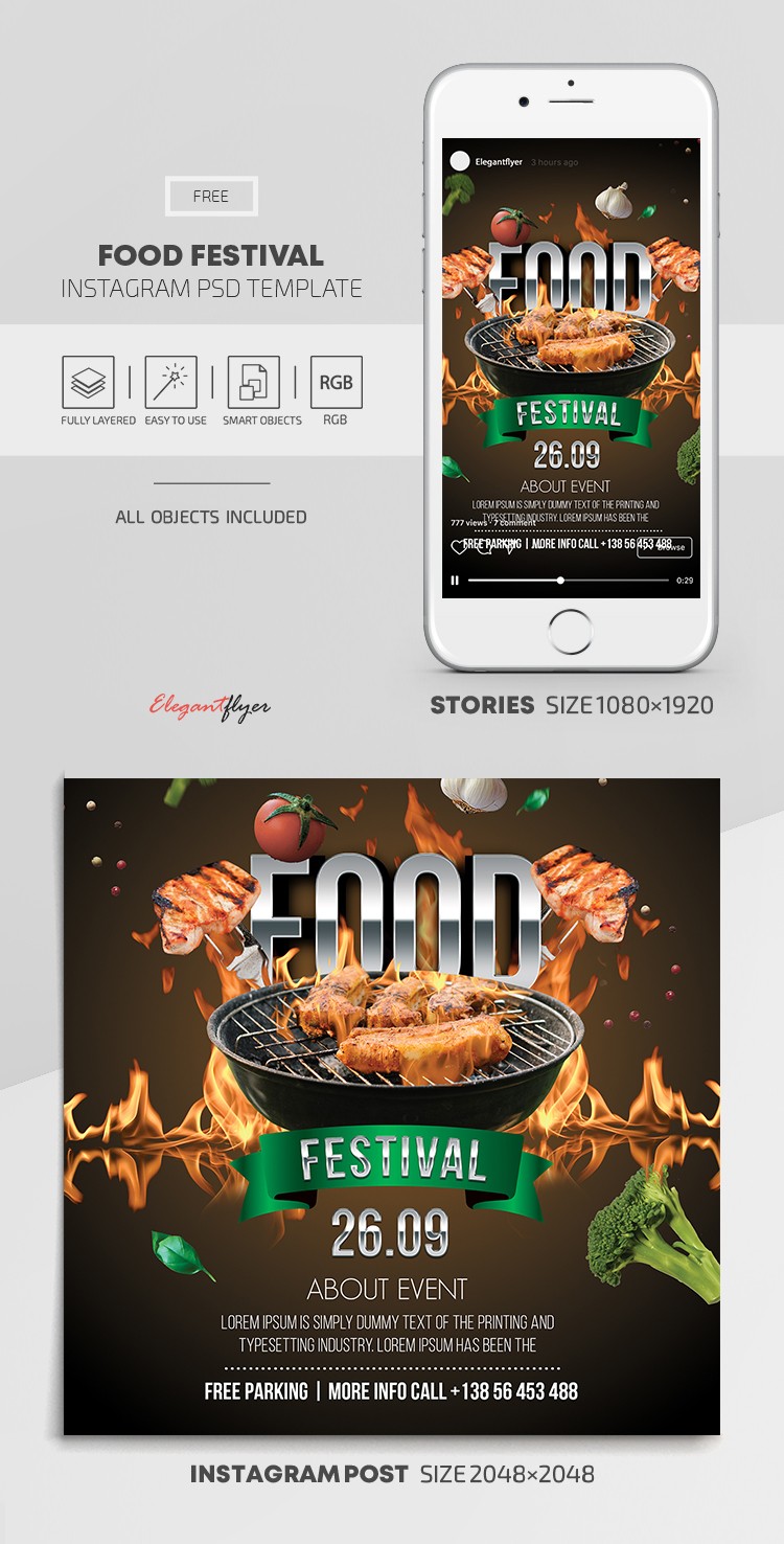 Festival del cibo Instagram by ElegantFlyer