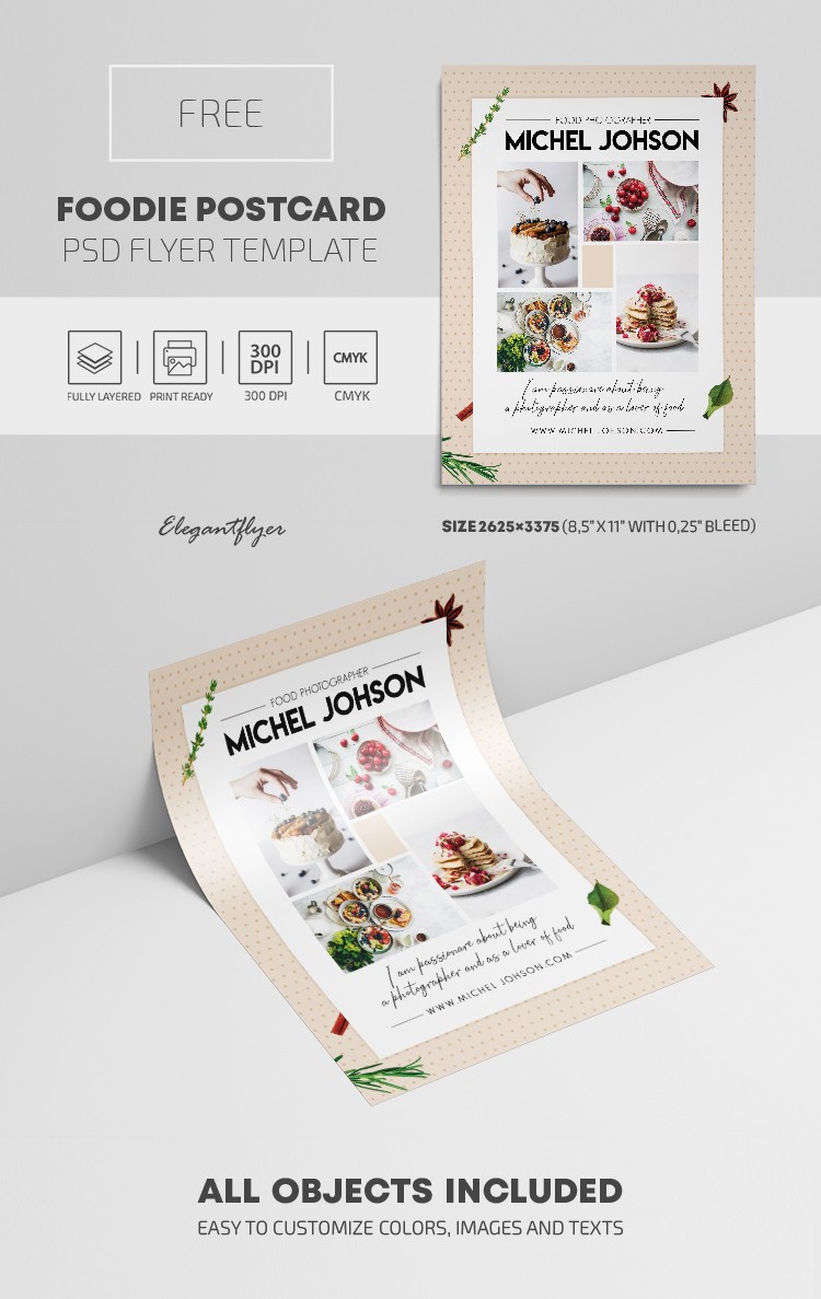 Foodie Postcard by ElegantFlyer