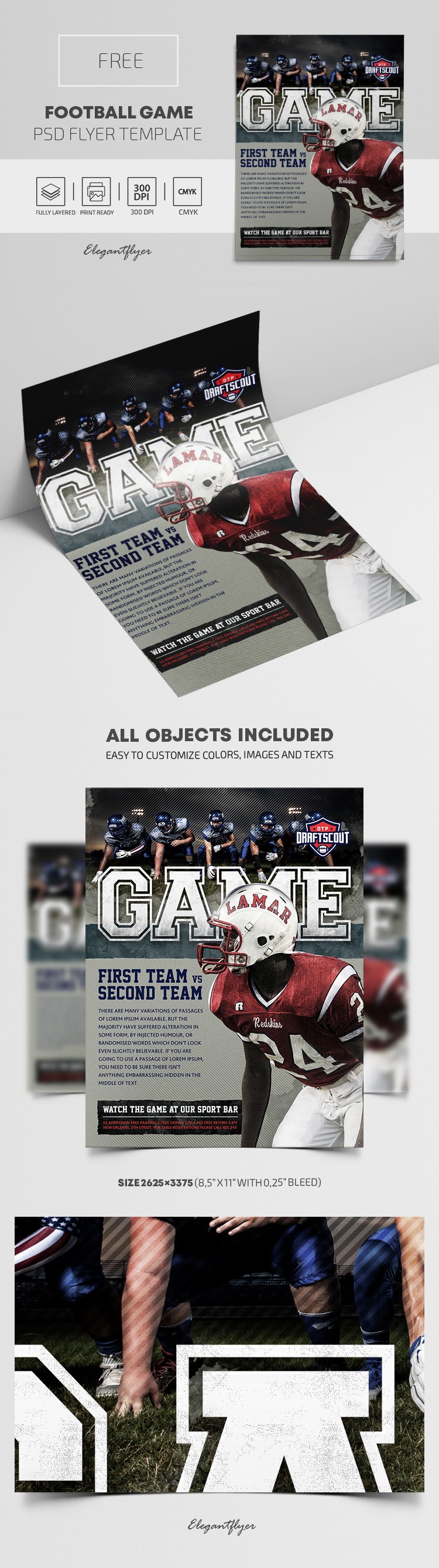 Football Game Flyer by ElegantFlyer