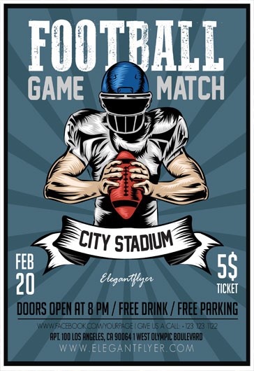 Download the American Football Match Flyer Template - PSD - FFFLYER