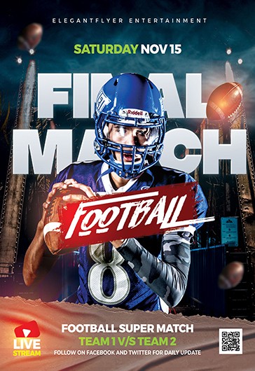 FREE Football Game Flyer Template - Download in Word, Google Docs,  Illustrator, Photoshop, Apple Pages, Publisher, InDesign, JPG