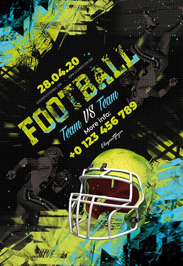 Freepsdflyer - Check out the new American Football Match Free Flyer  Template on   - Stay tuned for more great #club #party #event flyer and #poster templates  only on FreePSDFlyer