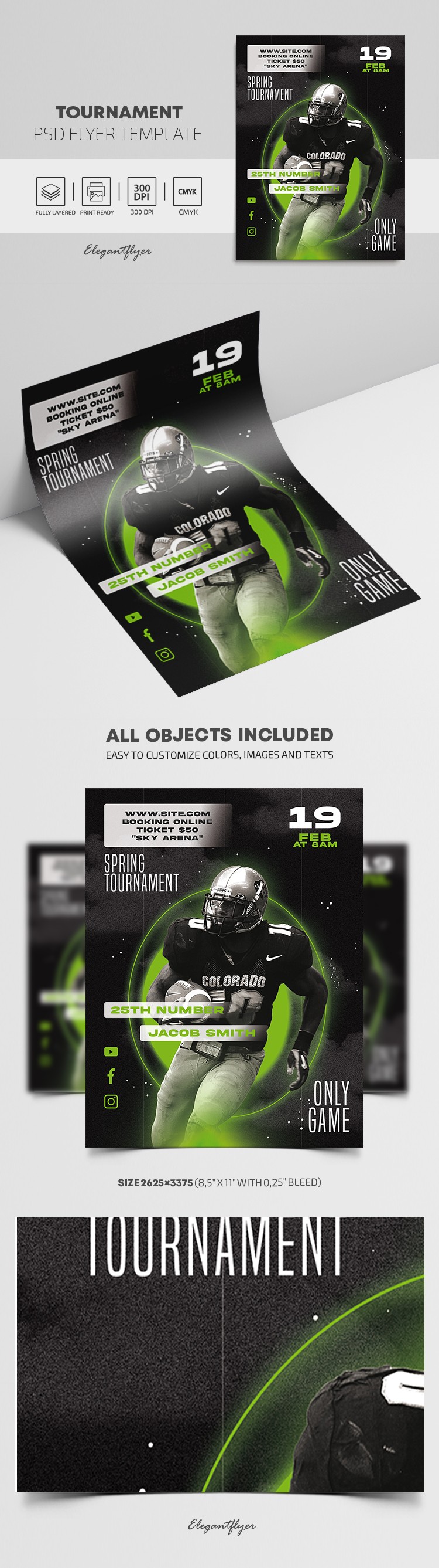 Dépliant du Tournoi de Football by ElegantFlyer