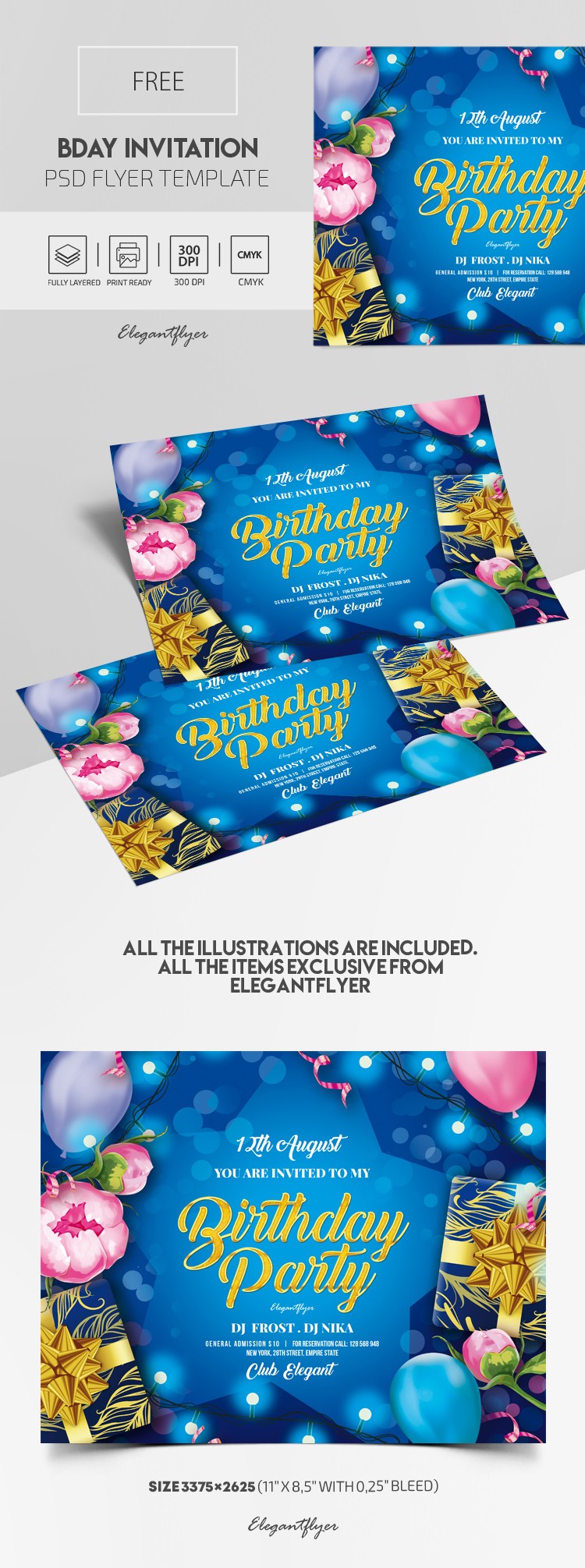 Modèle de carte d'invitation d'anniversaire gratuit