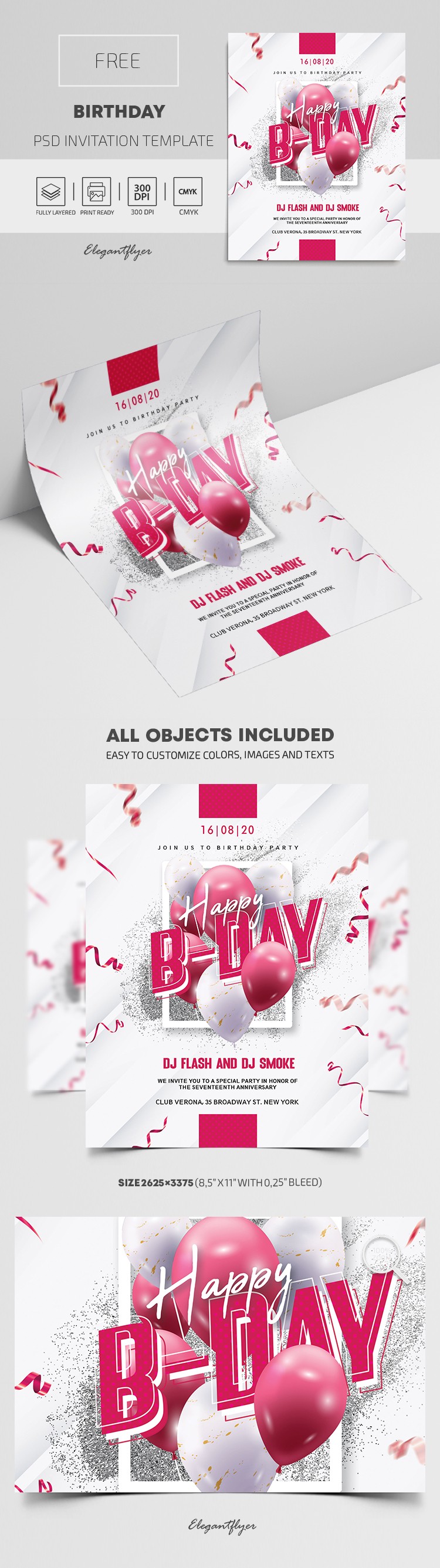 Invitación de cumpleaños by ElegantFlyer