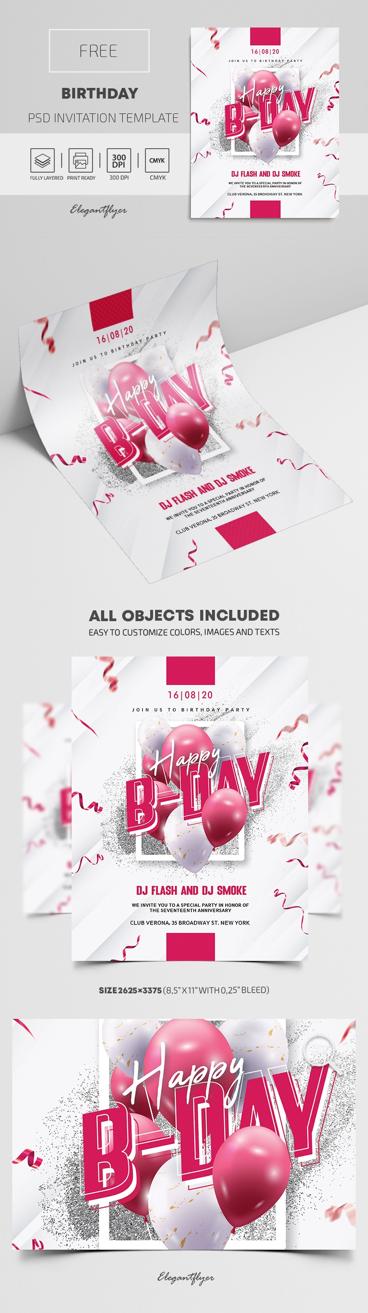 Invitation d'anniversaire by ElegantFlyer