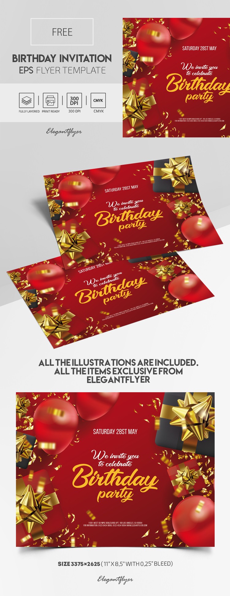 Birthday Invitation EPS by ElegantFlyer