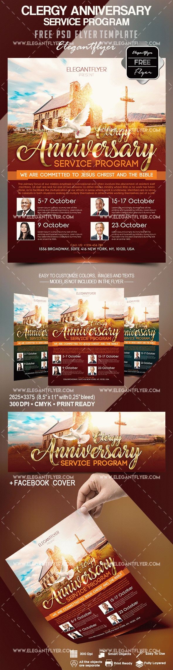 Clergy Anniversary Service Program by ElegantFlyer