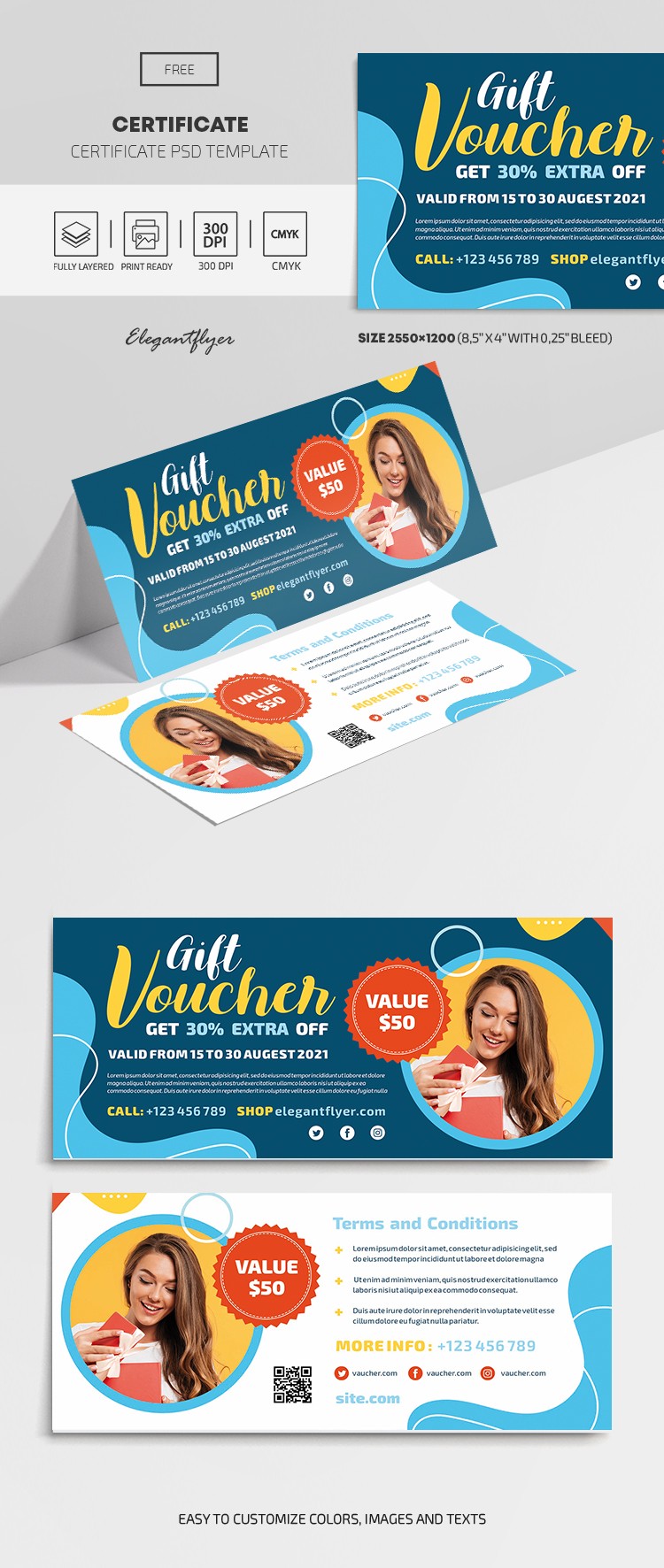 Gift Voucher Template - Free Vectors & PSDs to Download