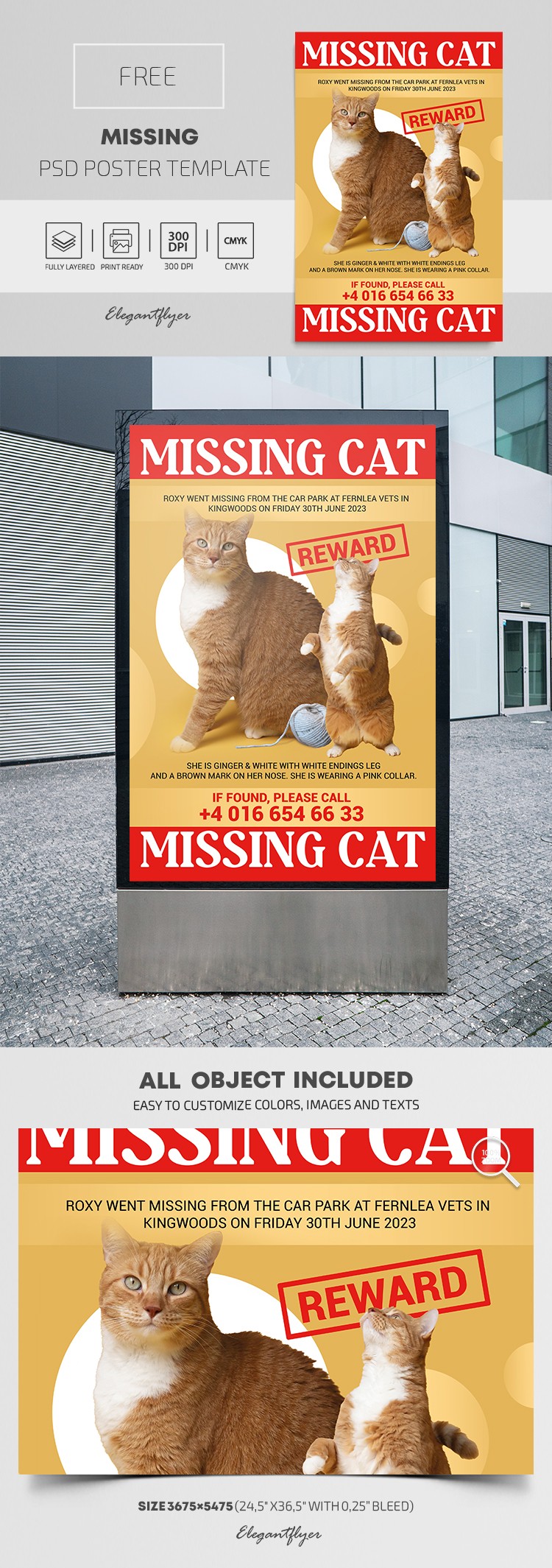 cat found sign template