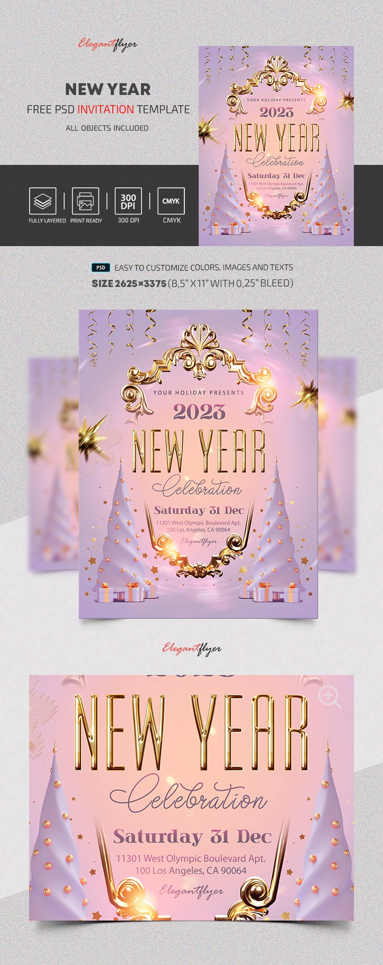 Zaproszenie na Nowy Rok by ElegantFlyer