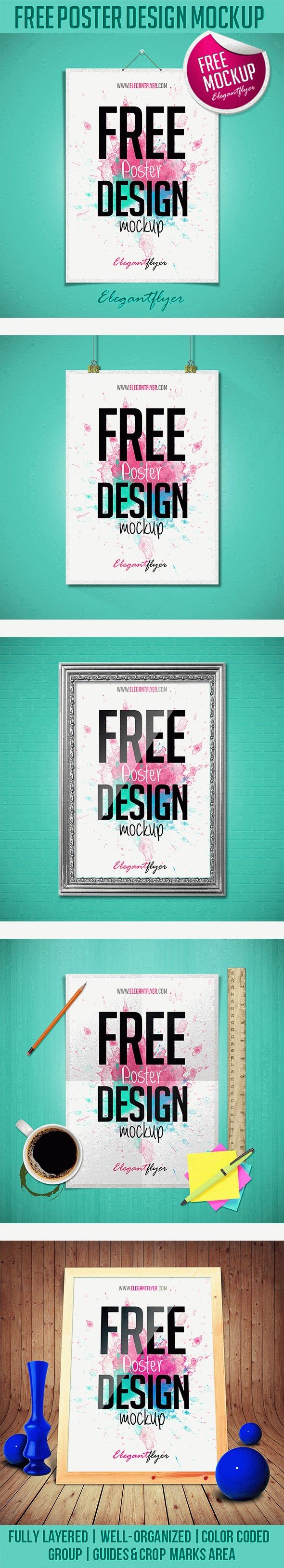 Mockup gratuito di design di poster by ElegantFlyer