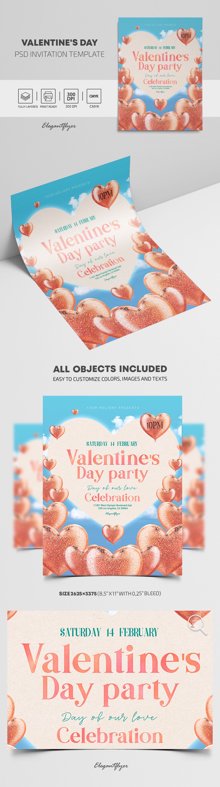 Invitación para el Día de San Valentín by ElegantFlyer