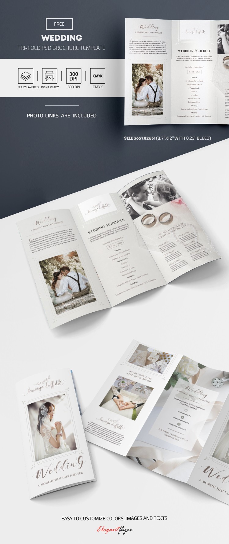 Wedding Tri-Fold Brochure by ElegantFlyer