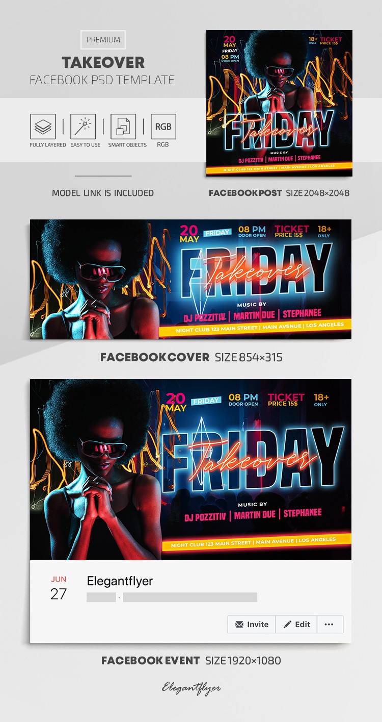 Friday Takeover Party Facebook by ElegantFlyer