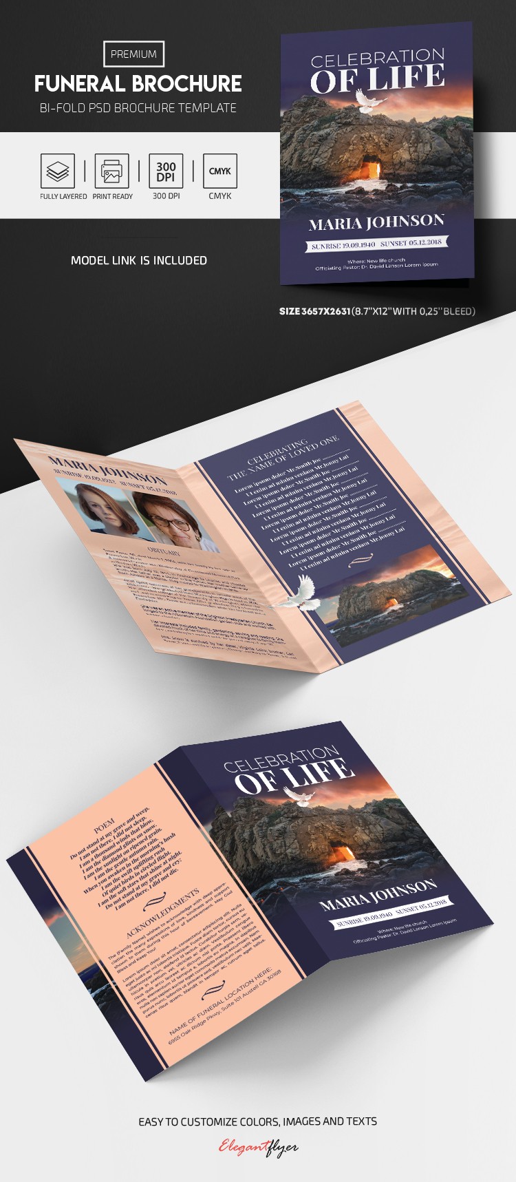 Brochura de Funeral Bi-Fold by ElegantFlyer