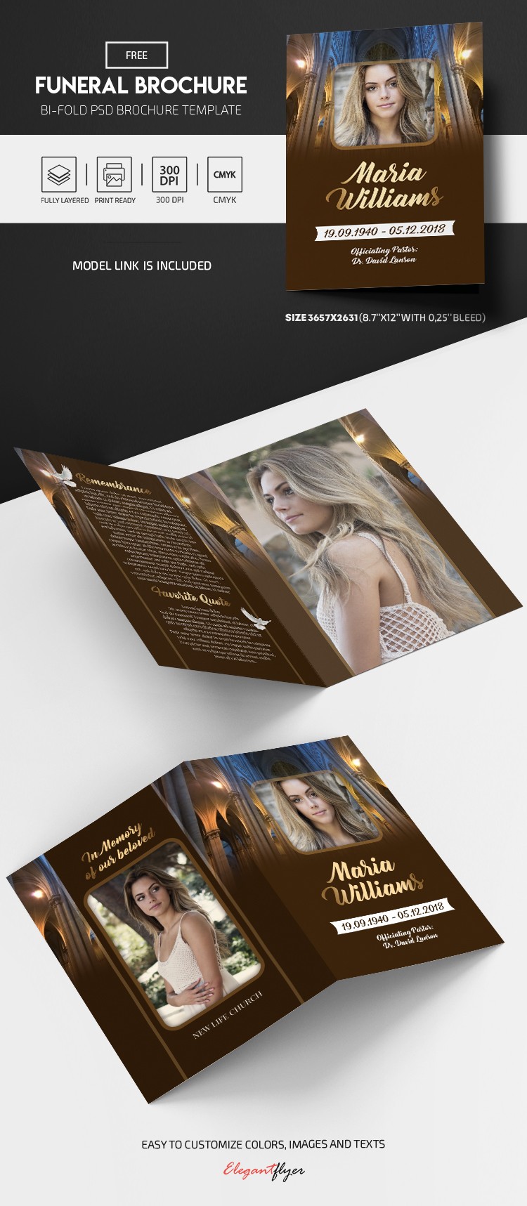 Brochura Bi-Fold de Funeral by ElegantFlyer