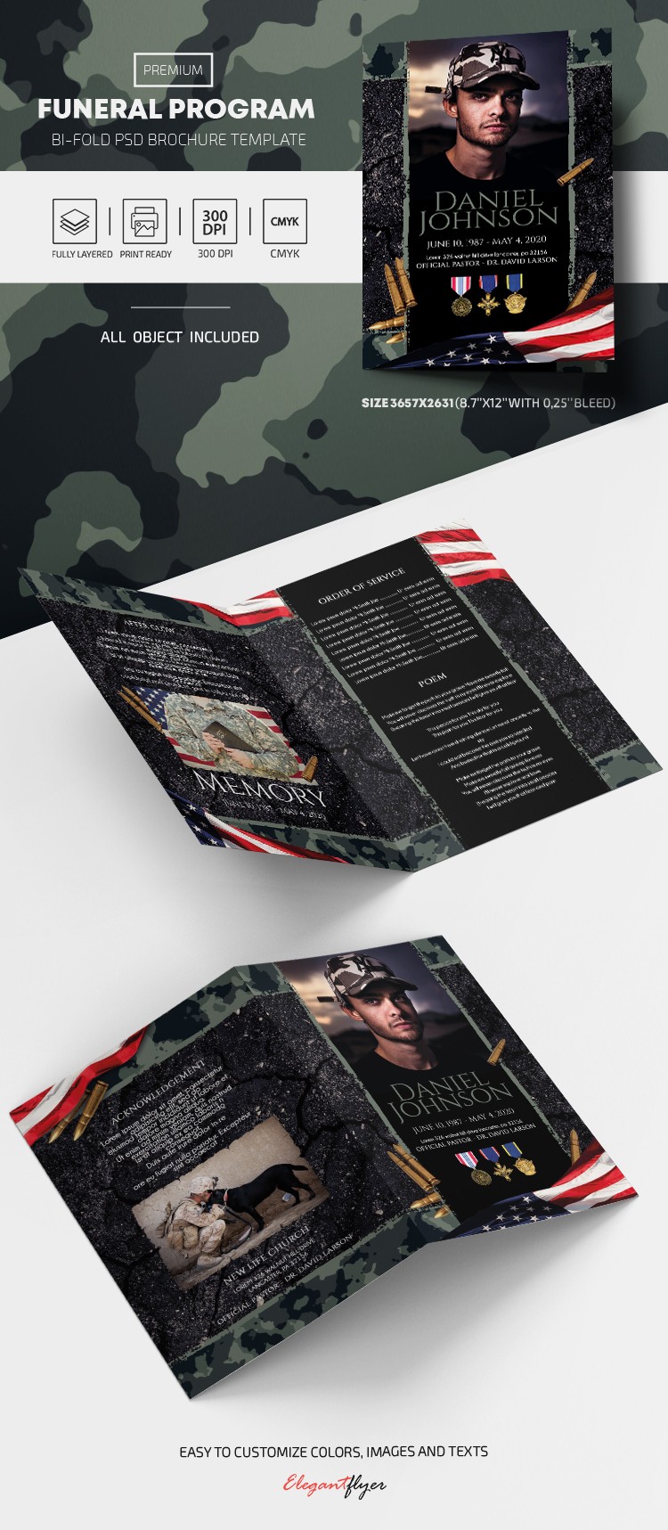 Programa de Funeral Bi-Fold by ElegantFlyer