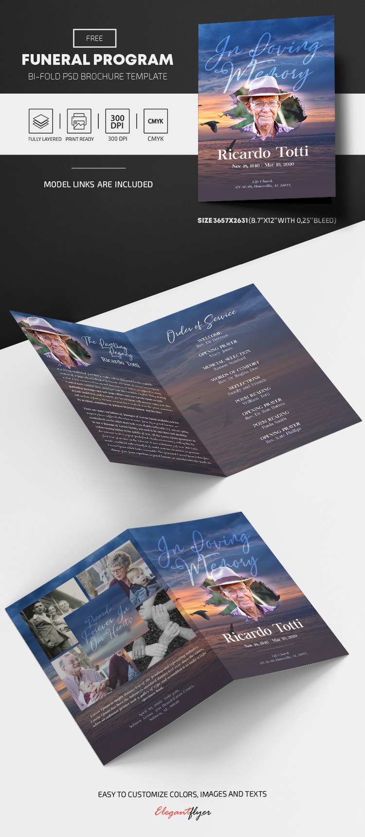 Programa Funeral by ElegantFlyer