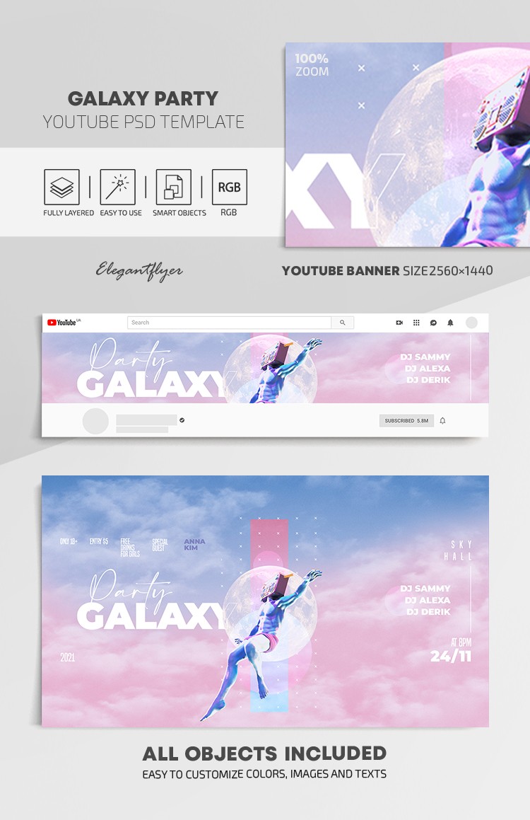 Galaxy Party Youtube by ElegantFlyer