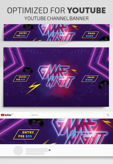 youtube channel art template gaming