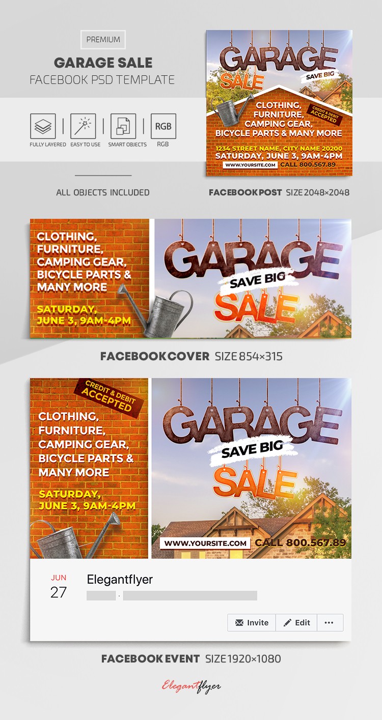 Sprzedaż garażowa Facebook by ElegantFlyer